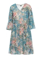 S214 Šifónové šaty so spadnutým pásom - model 4 S214 Šifónové šaty so spadnutým pásom - model 4