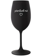 PŘEMLUVIL MĚ - černá sklenice na víno 350 ml