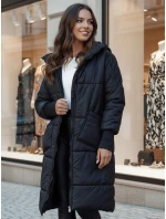 Płaszcz damski oversize NADIA pikowany czarny FashionStreet TY4542z Płaszcz damski oversize NADIA pikowany czarny FashionStreet TY4542z