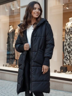 Płaszcz damski oversize NADIA pikowany czarny FashionStreet TY4542z