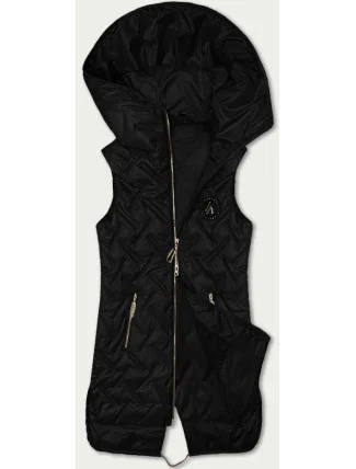 Čierna dámska prešívaná vesta s kapucňou S'West (B8339-1)