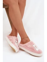 Kožešinové pantofle s medvědem růžové Noralie