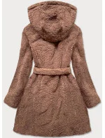 Hnedá dámska bunda "baránok" (GSQ2229)