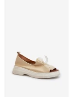 Zazoo 2939 Dámske kožené sandále s mašľou Light Beige Zazoo 2939 Dámske kožené sandále s mašľou Light Beige