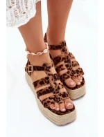 Sandały Damskie Z Paskami I Plecionką Panterka Pardauss