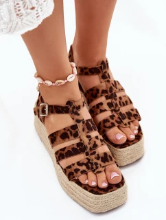 Sandały Damskie Z Paskami I Plecionką Panterka Pardauss