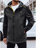 Pánsky softshell s kapucňou tmavosivý FashionStreet TX4468 Pánsky softshell s kapucňou tmavosivý FashionStreet TX4468