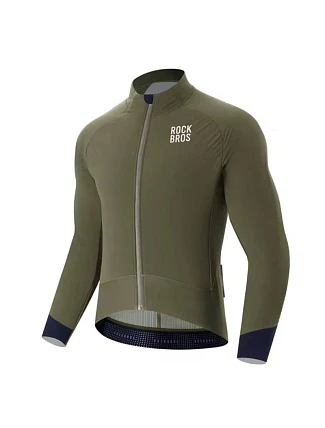 Rockbros YDWT014 zimná fleecová dvojvrstvová cyklistická bunda veľkosť L - zelená