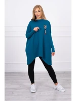 Oversize mikina s asymetrickými bokmi námornícka modrá Oversize mikina s asymetrickými bokmi námornícka modrá