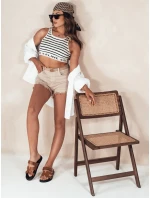 Dámske šortky SUNYLOOK beige FashionStreet SY0373 Dámske šortky SUNYLOOK beige FashionStreet SY0373