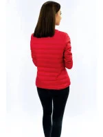 Červená prešívaná bunda s okrúhlym výstrihom (S-111) Červená prešívaná bunda s okrúhlym výstrihom (S-111)