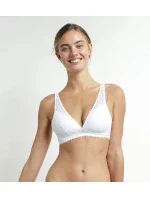 Dámska čipkovaná podprsenka s kosticami DIM TRIANGLE SOFT PADDED BRA - DIM - biela Dámska čipkovaná podprsenka s kosticami DIM TRIANGLE SOFT PADDED BRA - DIM - biela
