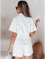 Dámsky krátky denimový overal DINOZIA white FashionStreet EY2589
