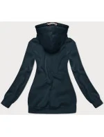 Hrubšia dámska mikina s pruhmi v morskej šedej farbe (2302)