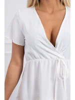 Šaty s obálkovým výstrihom ecru