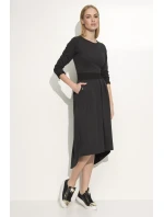 Dámske voľnočasové šaty s voľnou sukňou grafitové - Šedá / 3XL - Makadamové