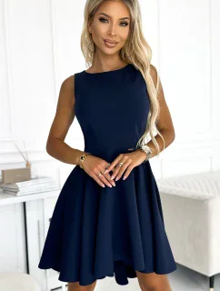 397-2 Elegantné šaty s dlhším zadným dielom - ZELENÉ