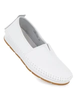 Dámske kožené slip-on topánky biele S.Barski LR61-7051