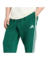 Pánske nohavice adidas Essentials 3-Stripes Fleece Tapered Cuffed zelené KY4129