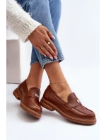 Zazoo 20165 Skórzane Mokasyny Damskie Brązowe