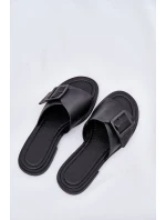 Skórzane Klapki Damskie Z Klamrą D&A SJ2302-01 Czarne