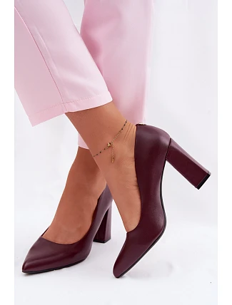 Lodičky na podpatku z eko kůže Sergio Leone PB216 bordó Lodičky na podpatku z eko kůže Sergio Leone PB216 bordó