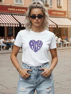 Dámske bavlnené tričko s potlačou, biele, FashionStreet NX8055RY