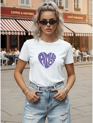 Dámske bavlnené tričko s potlačou, biele, FashionStreet NX8055RY