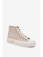 Trampki Damskie Na Platformie LEE 50253002.35E ISLA WOMEN MID Beżowe