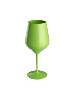 Zelená nerozbitná plastová sklenice na víno 470 ml