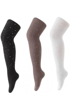 Bavlnené pančuchy s kryštálmi RA-56