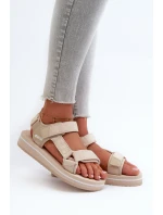 Damskie Sandały Na Platformie Big Star NN274A535 Beżowe
