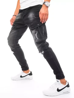 Pánske bojové džínsové nohavice čierne FashionStreet UX3254