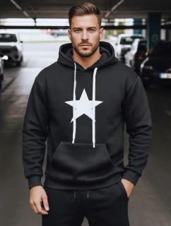 Pánska mikina s kapucňou čierna FashionStreet BX5924