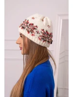 Dámska čiapka Florence K350 ecru+red