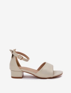 Połyskujące Sandałki Dziewczęce Na Niskim Obcasie Złote Ainare