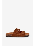 Klapki Damskie Ze Złotymi Klamrami I Przeszyciami Camel Lunera