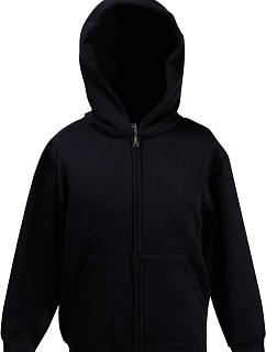 Fruit of the Loom Classic Kids Sweat Jacket Detská mikina s kapucňou 16.2045 čierna