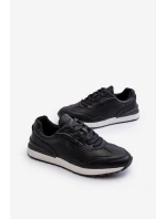 Sneakersy Męskie Skórzane BIG STAR NN174287 Czarne