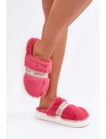 Futrzane Kapcie Z Ozdobnym Paskiem Różowe Savalithea