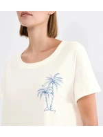 Nočné košele NDK X - SILK WHITE - TRIUMPH SILK WHITE - TRIUMPH