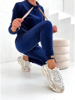 Tmavomodrá dámska velúrová súprava (637)