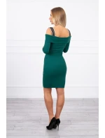 Šaty so širokými ramienkami zelené