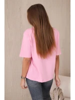 Bavlnená blúzka No Bad Days svetlo ružová Bavlnená blúzka No Bad Days svetlo ružová