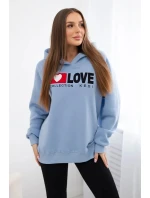 Zateplená bavlnená mikina s kapucňou Love blue Zateplená bavlnená mikina s kapucňou Love blue