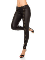 Sexy KouCla leatherlook Pants with deco hook