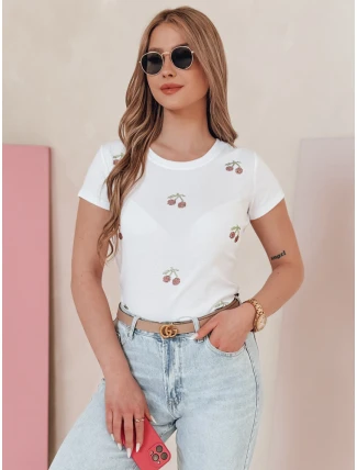 Dámske bavlnené tričko CHERRYDUST white FashionStreet RY2853