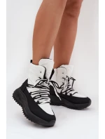 Dámske snežnice Big Star so zipsom - White/Black