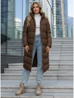 FashionStreet dámska zimná dlhá hnedá bunda TY5475