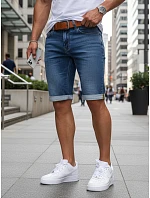 Pánske džínsové šortky s opaskom modré FashionStreet SX2575